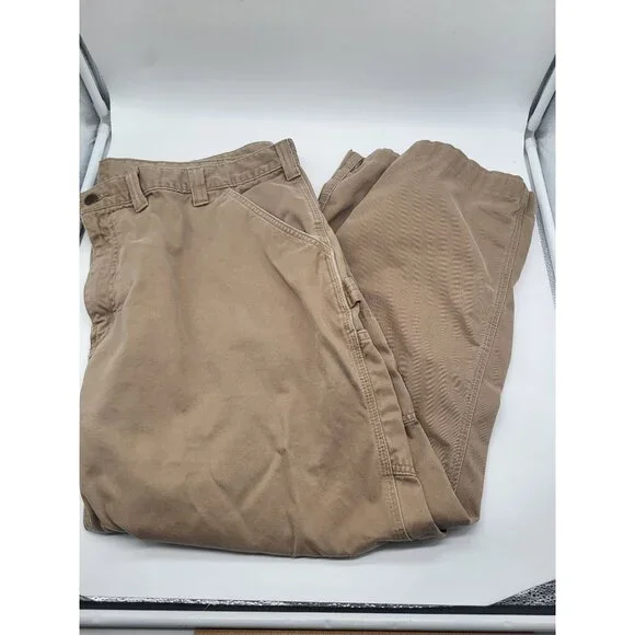 Carhartt Men's Relaxed Straight Twill Dungaree Khaki Work Pants Utility SZ 44 - Picture 8 of 8